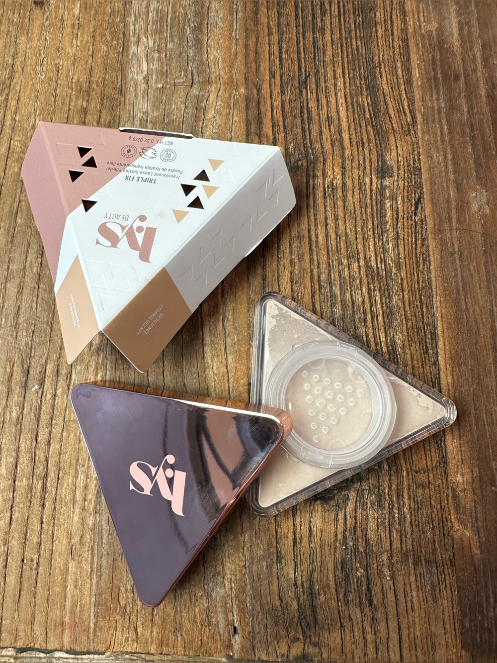 Sis Beauty Triangular Loose Setting Powder - Pink/Cream